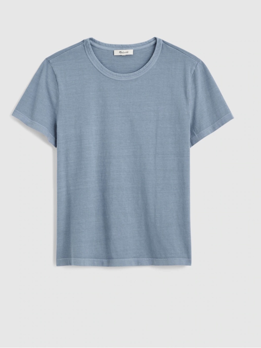 Madewell Gray Blue Cotton Perfect Crewneck Short Sleeve Tee NS581 Brand New XS